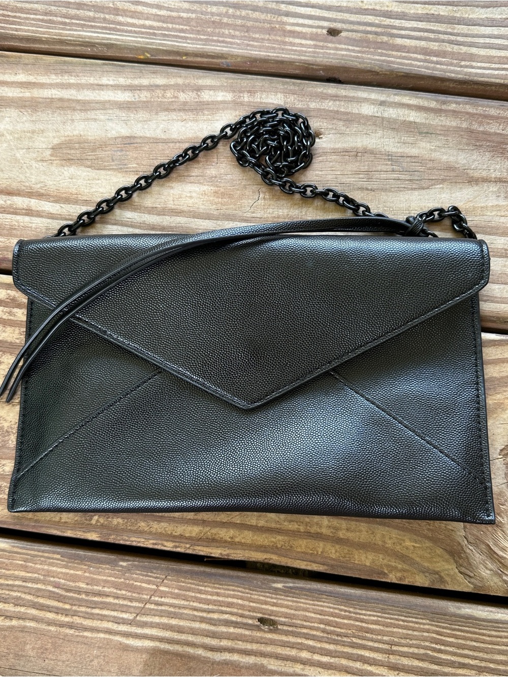 Rebecca Minkoff Leo Wallet On A Chain Black Envelope Bag